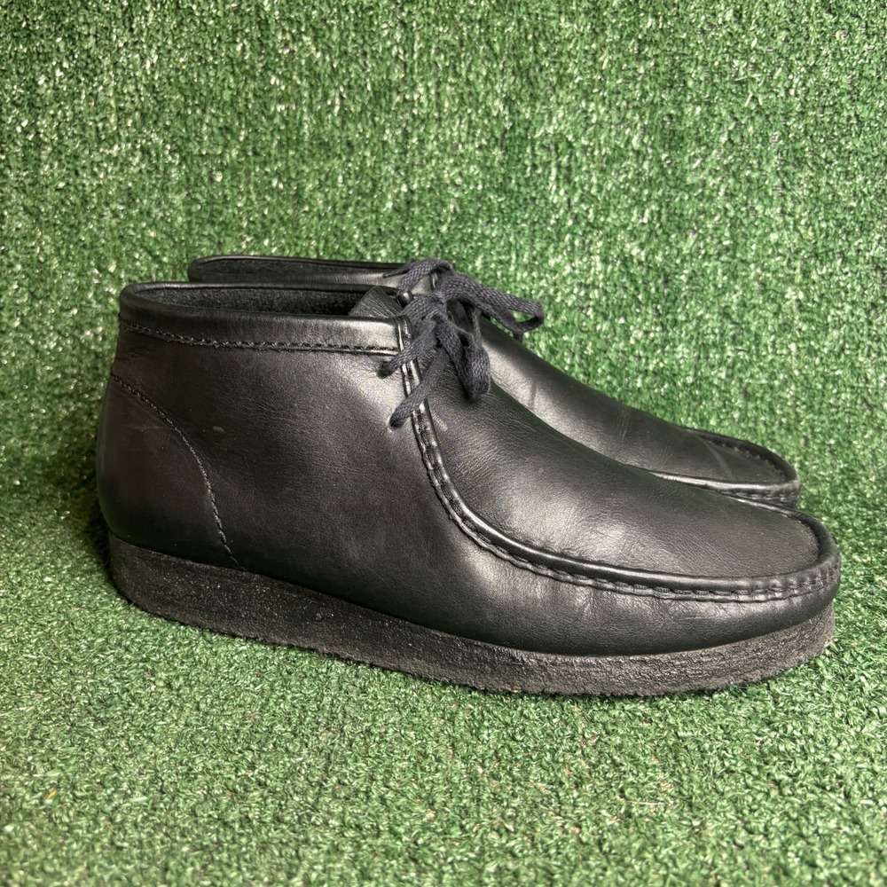 Clarks Originals Wallabee Boot Leather Moccasin Crepe Sole Black Mens Size 13 M